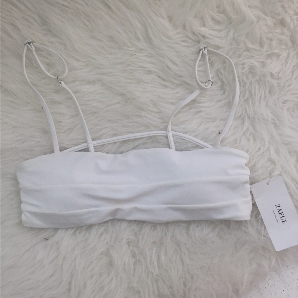 Strappy bikini top white